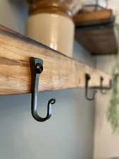 Black Hand Forged Blacksmith Horseshoe Nail Hook