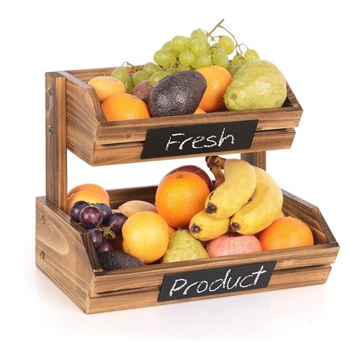 2tier wooden desktop display - wooden,