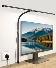 Desk Lamp with Clamp, with 5V 2A Adapter, LED Desk Lamp with Dual Head, 50 Light