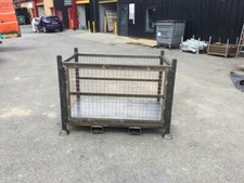 Metal Pallet, Stackable Steel & Mesh Cage Stillage with removeable front & FLC