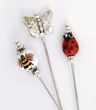 3x Hat Pins  Vintage Antique