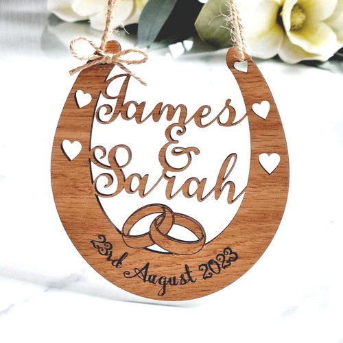 Wedding horseshoe personalised - wedding,