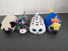 4 Ty Teenys Beanie Boos - stackable soft toys - Diva, Dotty, Nellie & Candy
