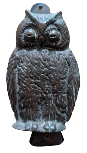 Aged brass owl door - owl, knocker