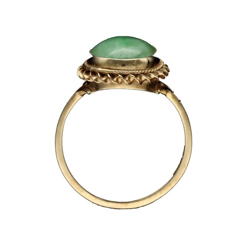Gold jade ring - gold,