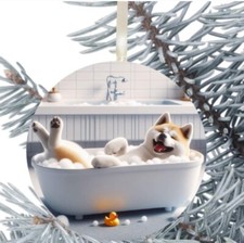 Akita Dog Hanging Bauble Gift Decoration Birthday Christmas 