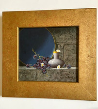 NOEL RIPLEY Artist ORIGINAL OIL PAINTING 'STUDY with BLUE PLATE' Framed Canvas