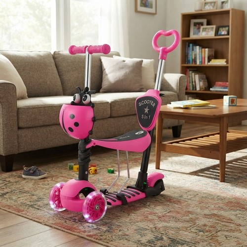 Pink kids scooter with - 5-in-1,