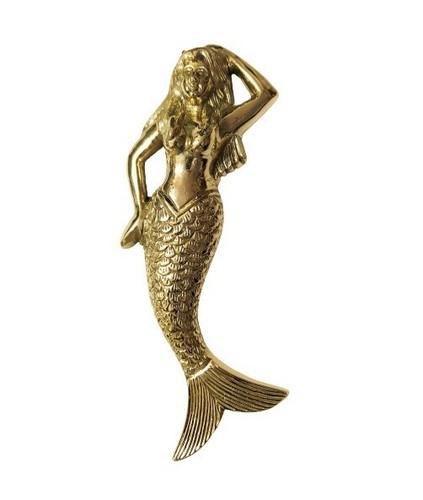 Decorative brass mermaid door - brass,