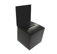 Black Cardboard Charity Box, Donation Charity Boxes, Donation Ballot with