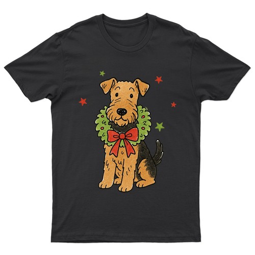 Christmas airedale terrier - christmas,