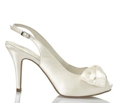 Ivory satin slingback peep-toe