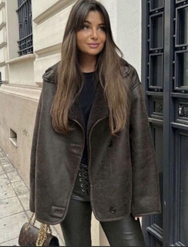 Zara brown biker jacket - brown,