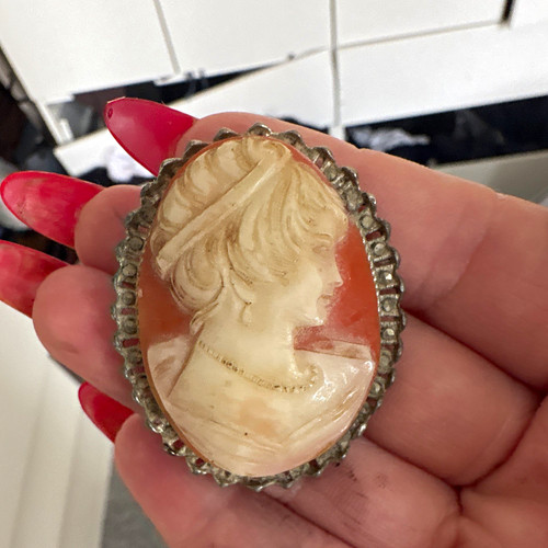 Vintage oval cameo - vintage,