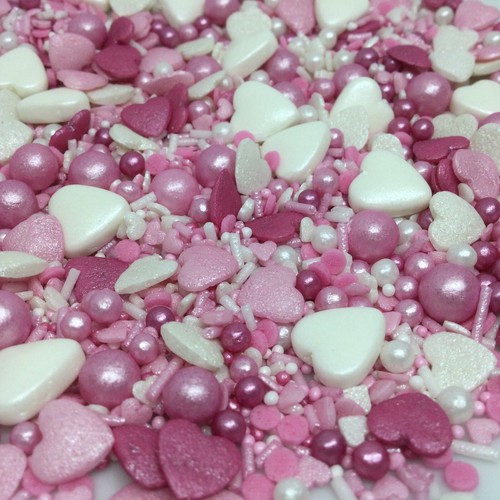 Pink white cake - pink, decorations