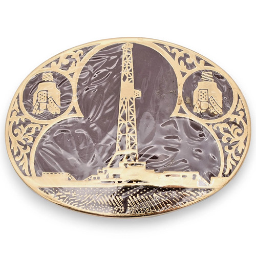 Oil drilling rig gold - oil, plated
