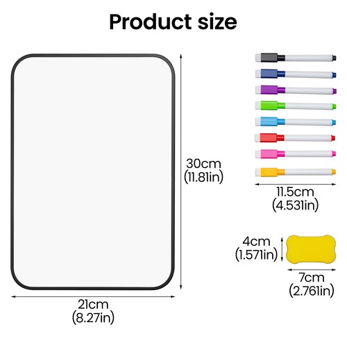 Dry erase whiteboard double - whiteboard, a4