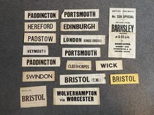 Collection of vintage British Railways 50s/60s/70s carriage window labels x17