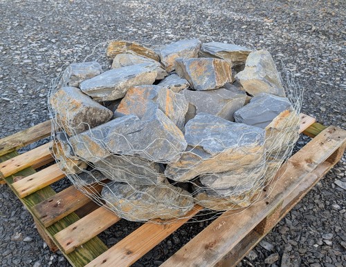 Rockery stone pond edging - pond,