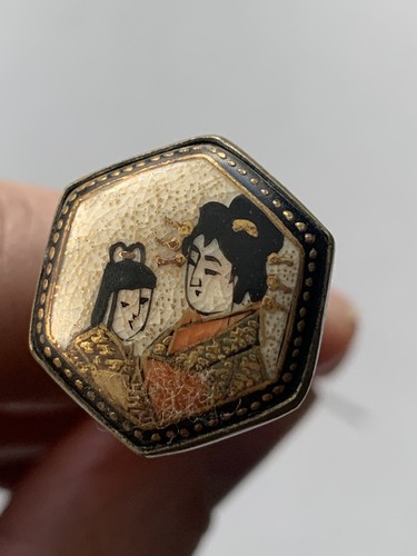 Satsuma antique geisha hatpin - satsuma,