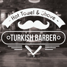 Turkish Barber Shop Sign, Barber shop window decal, Turkish barber shop sticker