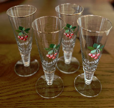 Vintage Set Of Four Cherry B Glasses