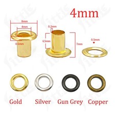 100pcs Eyelets with Washer Leather Craft Repair Grommet Long Barrel 4/5/6/8/10mm