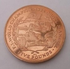 Isle of Man Nigel Mansell Formula One Racing 1993 Five Pounds Coin Uncirculated