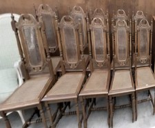NEWLY French Polished beautiful set of 10 Jacobean/Gothic Dining chairs-FREEdlvy