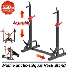 Squat Racks Barbell Rack Stand Adjustable Olympic Weight Bench Press Home Gym