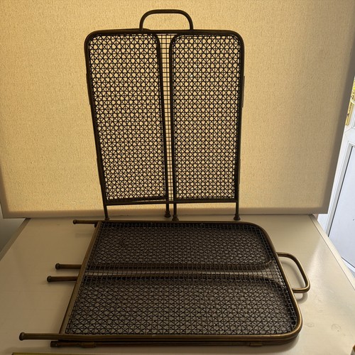 Pair antique brass mesh - of,