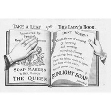 SUNLIGHT SOAP Take a Leaf From this Lady's Book Victorian Advertisement 1893