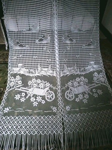 Vintage french lace curtains - french,