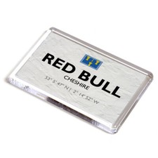 FRIDGE MAGNET - Red Bull, Cheshire - Lat/Long SJ8355