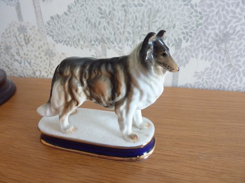Vintage ceramic rough collie - rough,