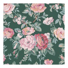 Cath Kidston Wallpaper Garden Rose Green Floral