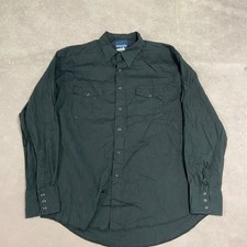 Wrangler Western Shirt Long Sleeve Shirt With Chest Pockets Men's L