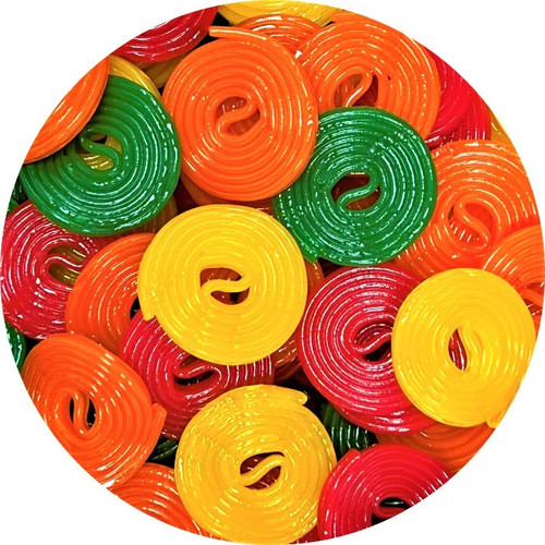 Mixed fruit liquorice wheels - mixed,