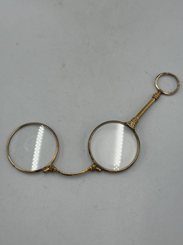 Antique gilt metal lorgnette - antique,