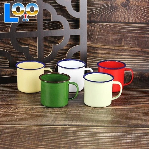 Set coloured enamel - set, mugs