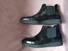 Creeper Boots Black patent Leather pointed Men's UK12  - Underground Classic's 