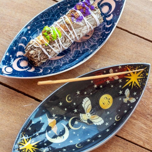 Enamel incense bowl - enamel,