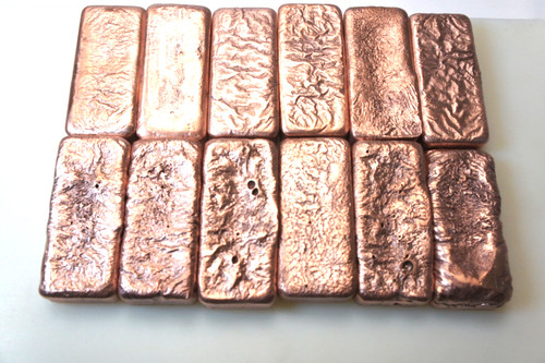 Copper ingots bar recycled