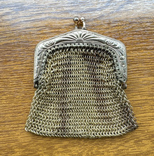 Antique Mesh Coin Purse Art Nouveau / Edwardian Chainmail Purse Collectable