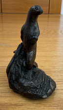 VINTAGE HANDMADE BRONZED RESIN OTTER SCULPTURE PURBECK DESIGNS DORSET LINLEY 