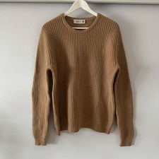 Men's Pringle Of Scotland Wool Cashmere Knitted Brown Sweater Size XL
