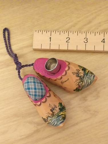 Pair miniature wooden clogs - pair,