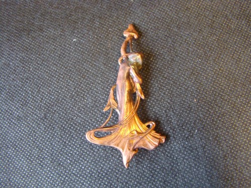 Art nouveau copper brooch - nouveau,
