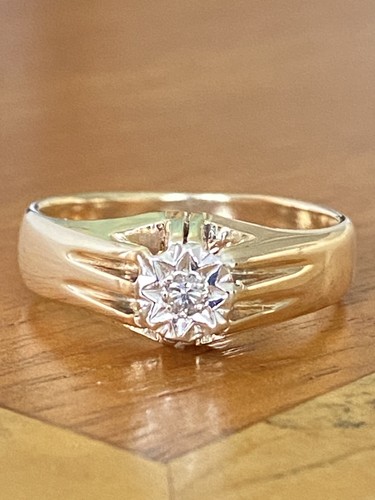 Gents 9ct gold diamond - gents,