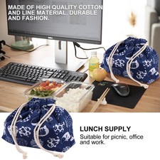  1Pc Fashion Double-layer Thickened Japanese Style Bento Bag With Cotton And